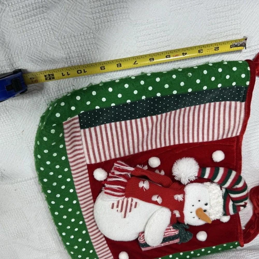 Christmas Red Fleece Hand Bag Purse‎ Tote with Snowman Polka Dot Handle Strap
